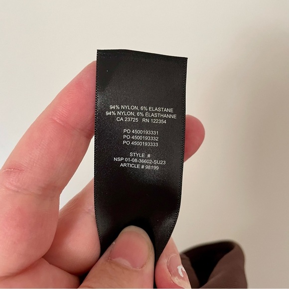 Aritzia Babaton Contour V-neck Romper Brown Size Extra Large - Picture 11 of 11